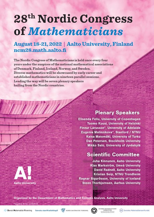 28th Nordic Congress of Mathematicians posteri (kongressin järjestäjiltä)
